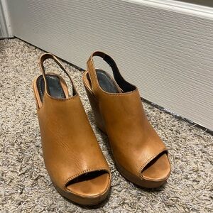 Elizabeth and James Brown Leather Mules